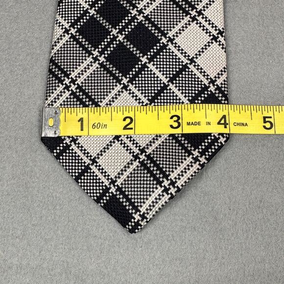 Vintage Wembleys Chadwick Mens Tie Blue White Plaid Necktie - Picture 3 of 7